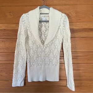 Charlotte Russe vintage Y2K wool blend pointelle wide collar sweater